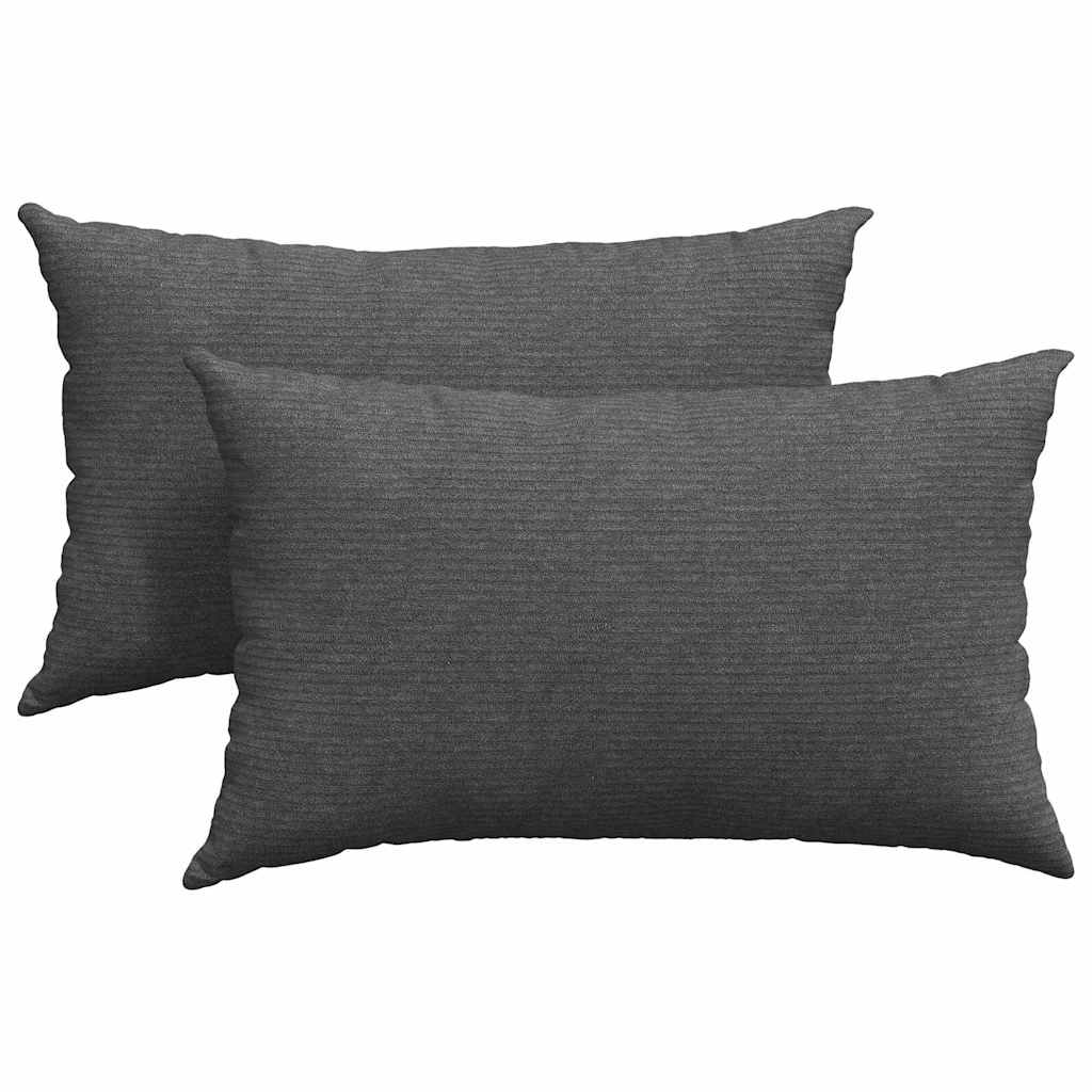 Cuscini per divano VidaXL 2 pezzi in tessuto a corde grigio scuro 50 x 30 cm
