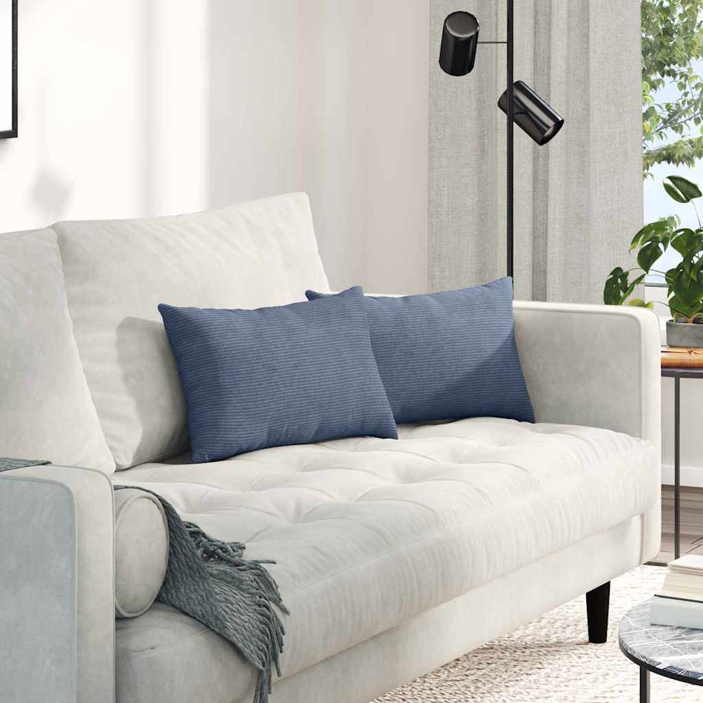 Cuscini per divano VidaXL 2 pezzi in tessuto a corda blu 50 x 30 cm