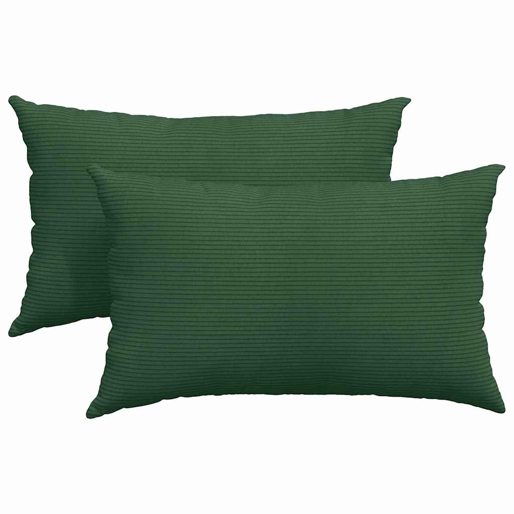 Cuscini per divano VidaXL, 2 pezzi, verde scuro, tessuto a corde 50 x 30 cm