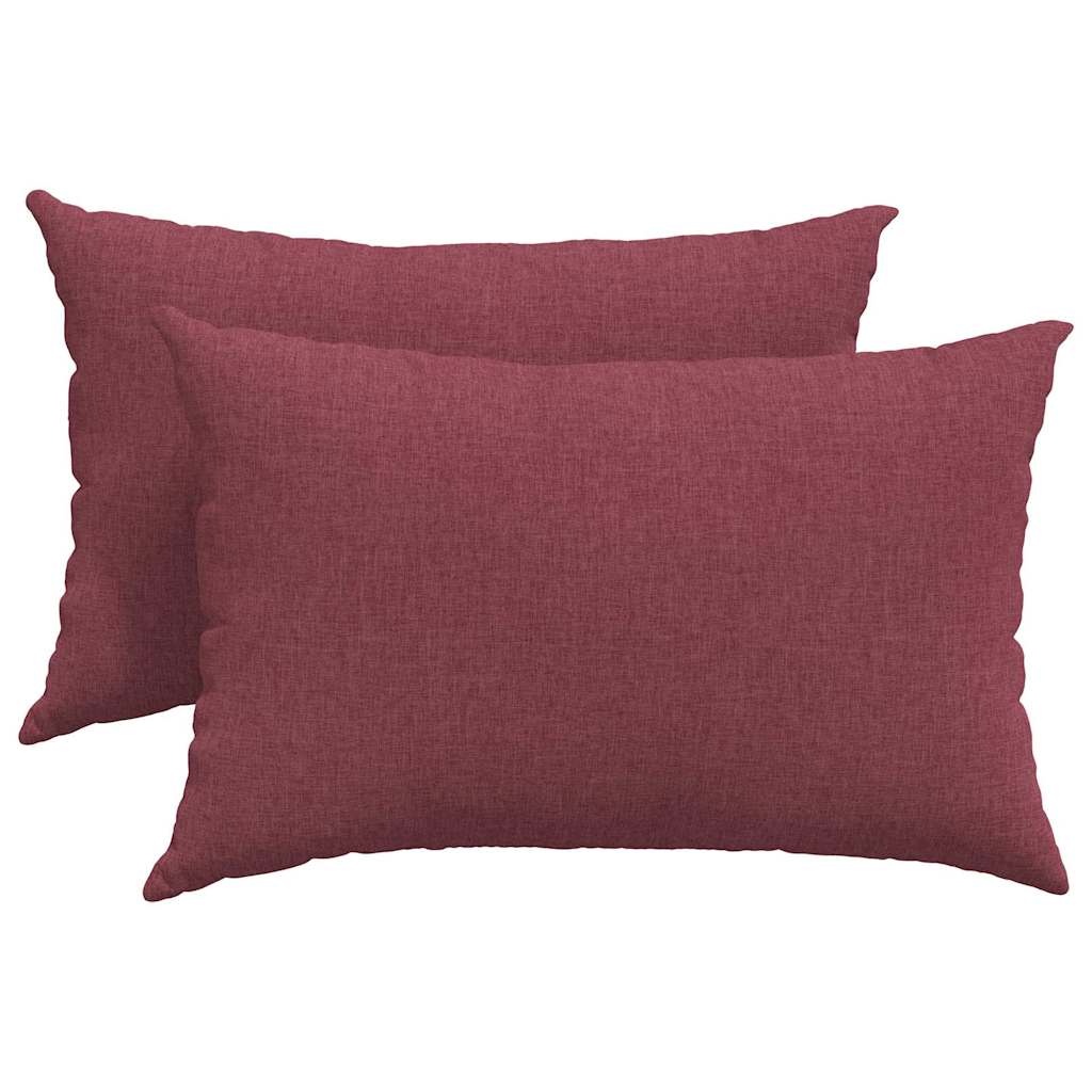 VidaXL cojines de sofá 2 piezas tejido rojo vino 60 x 40 cm