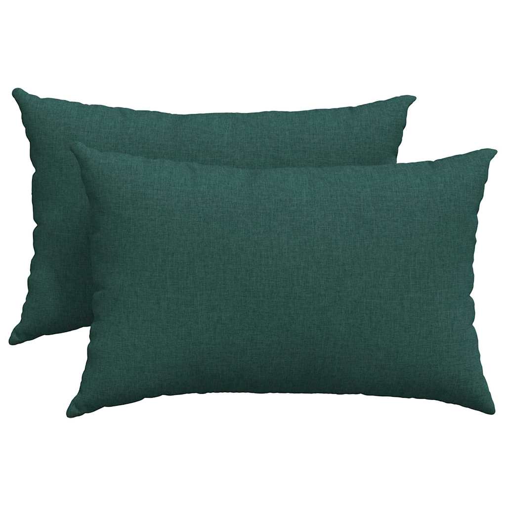VidaXL cojines de sofá 2 piezas tela verde oscuro 60 x 40 cm