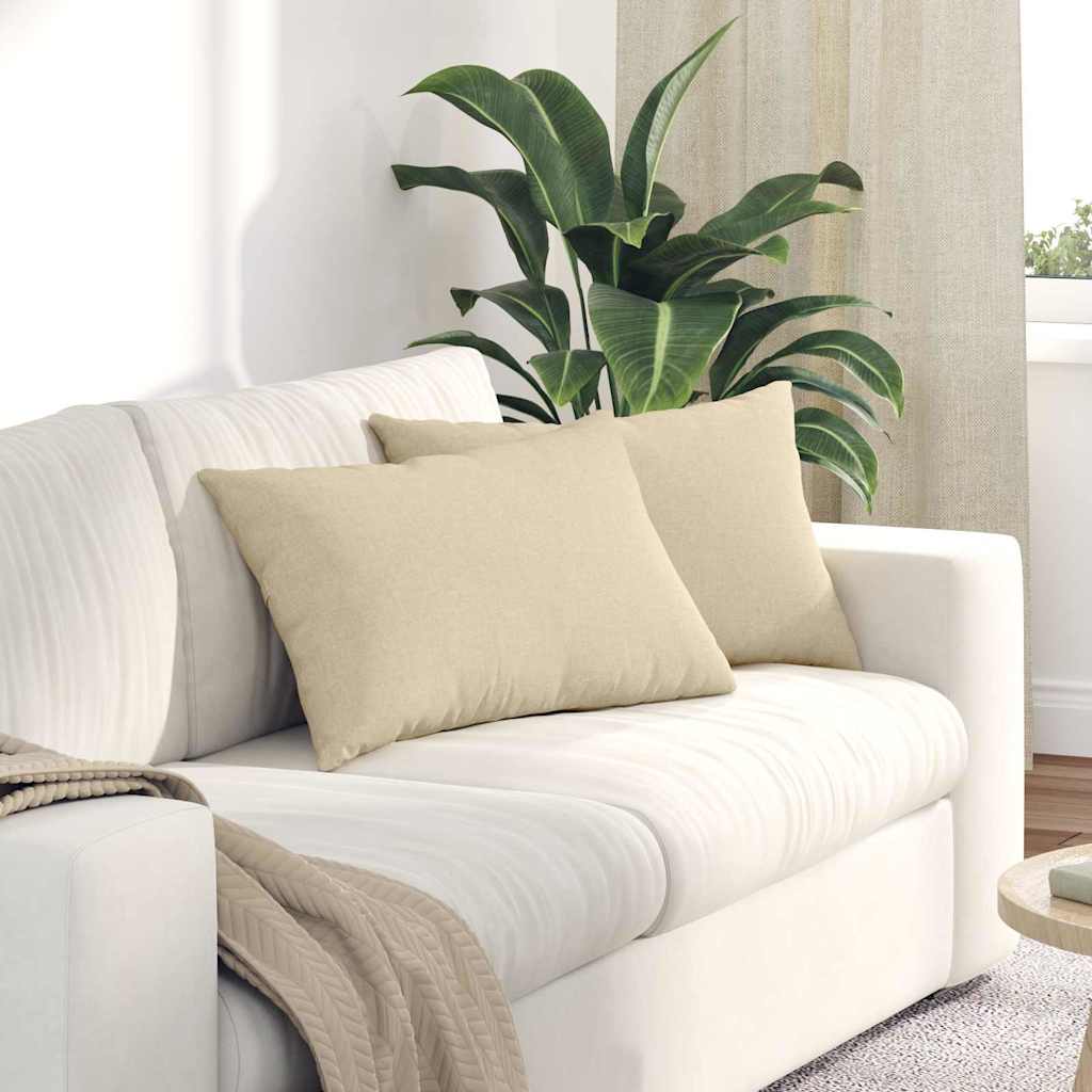 Cuscini per divano VidaXL 2 pezzi in tessuto crema 60 x 40 cm