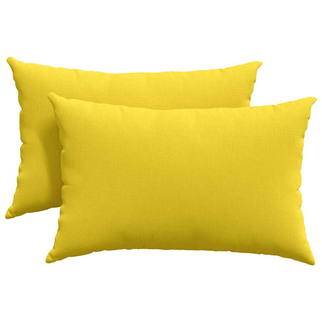 VidaXL cojines de sofá 2 piezas tejido amarillo claro 60 x 40 cm