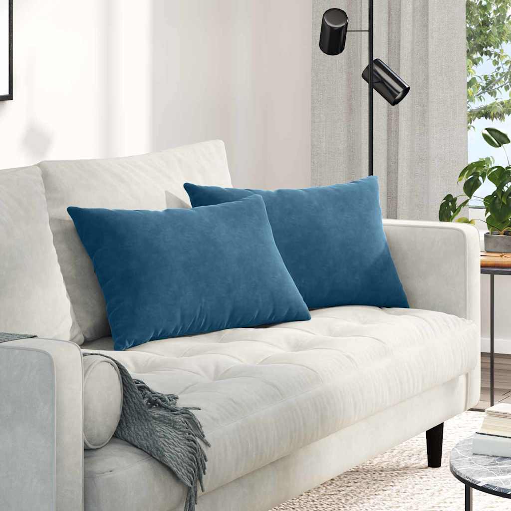 Cuscini per divano VidaXL 2 pezzi in tessuto a corda blu 60 x 40 cm