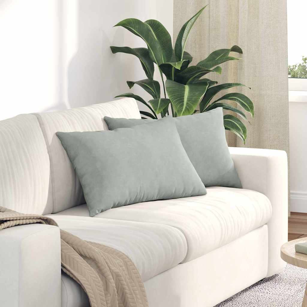 VidaXL cojines de sofá 2 piezas gris claro 60 x 40 cm tela de pana