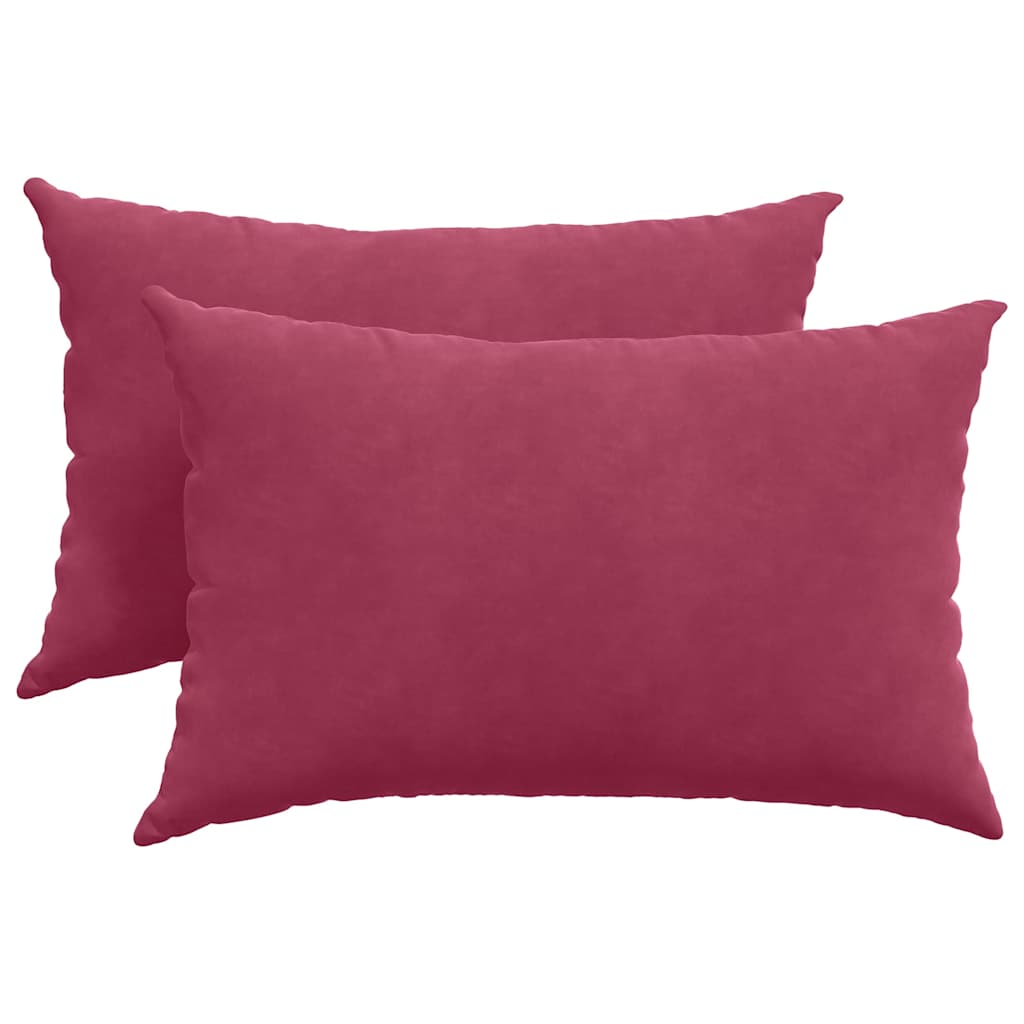 Cuscini per divano VidaXL, 2 pezzi, rosso vino, tessuto in corda 60 x 40 cm