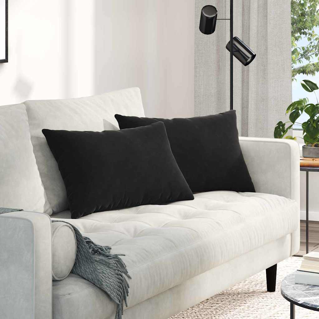 VidaXL cojines de sofá 2 piezas negro 60 x 40 cm tela de pana