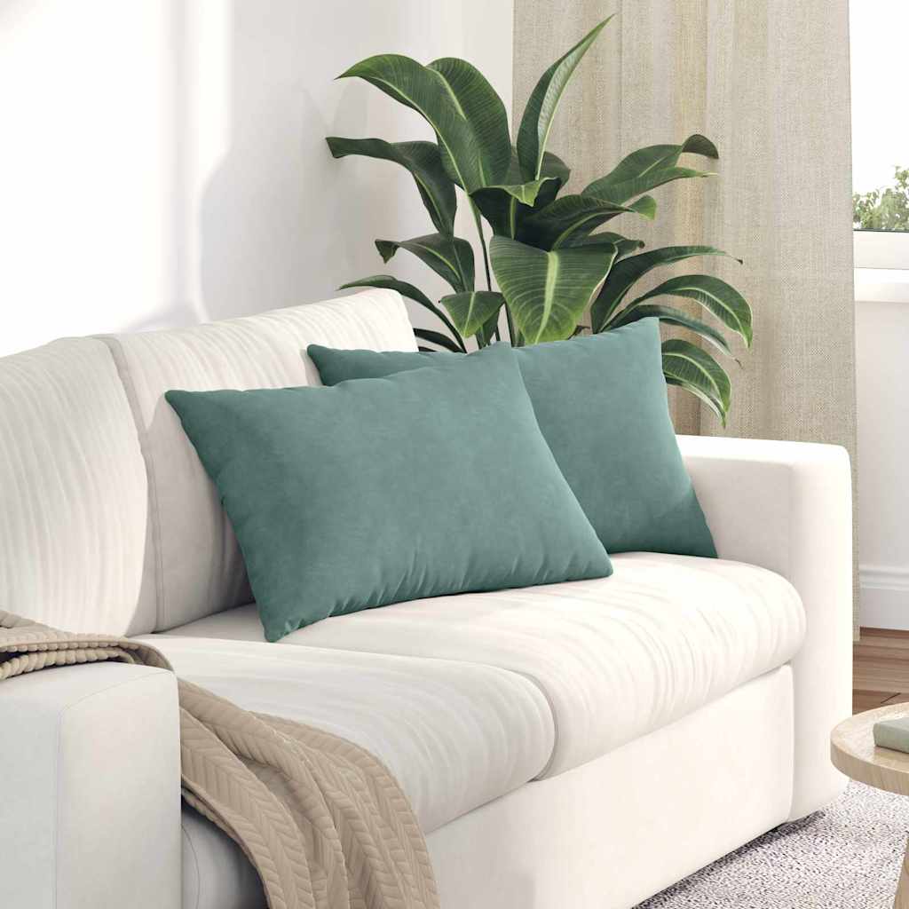 Cuscini per divano VidaXL 2 pezzi in tessuto a corde verde mare 60 x 40 cm