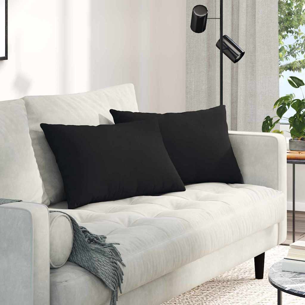 Cuscini per divano VidaXL 2 pezzi in tessuto nero 60 x 40 cm