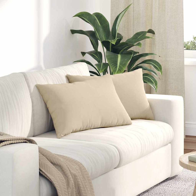 VidaXL cojines de sofá 2 piezas crema 60 x 40 cm tela
