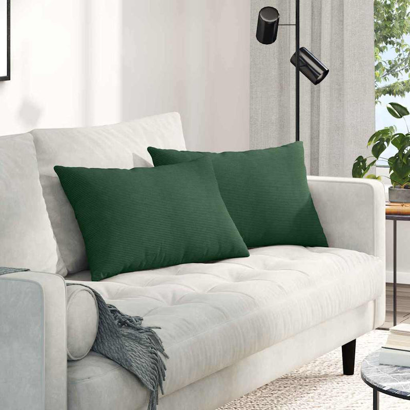 Cuscini per divano VidaXL 2 pezzi in tessuto a corde verde scuro 60 x 40 cm
