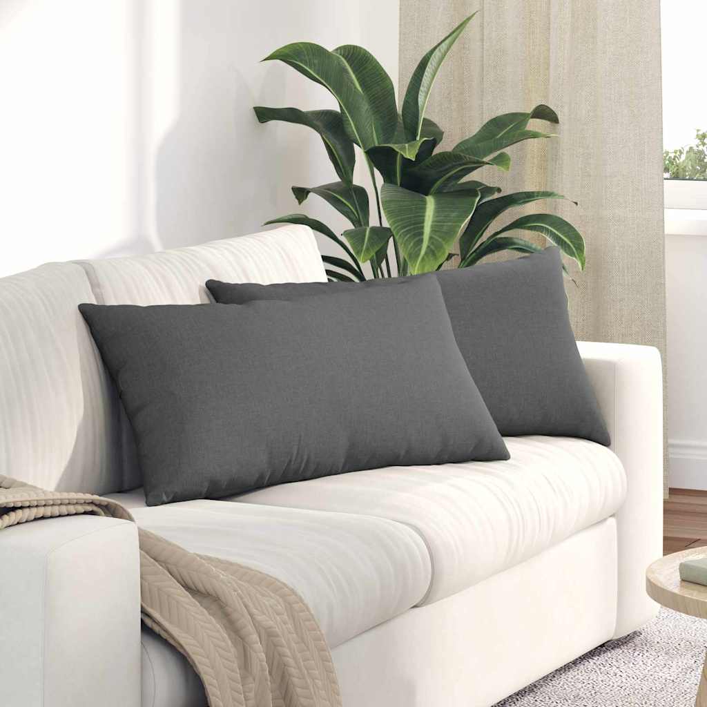 Cuscini per divano VidaXL 2 pezzi in tessuto grigio scuro 80 x 40 cm