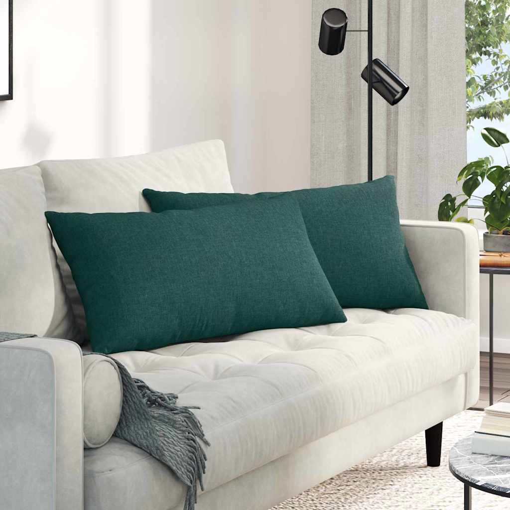 Cuscini per divano VidaXL 2 pezzi in tessuto verde scuro 80 x 40 cm