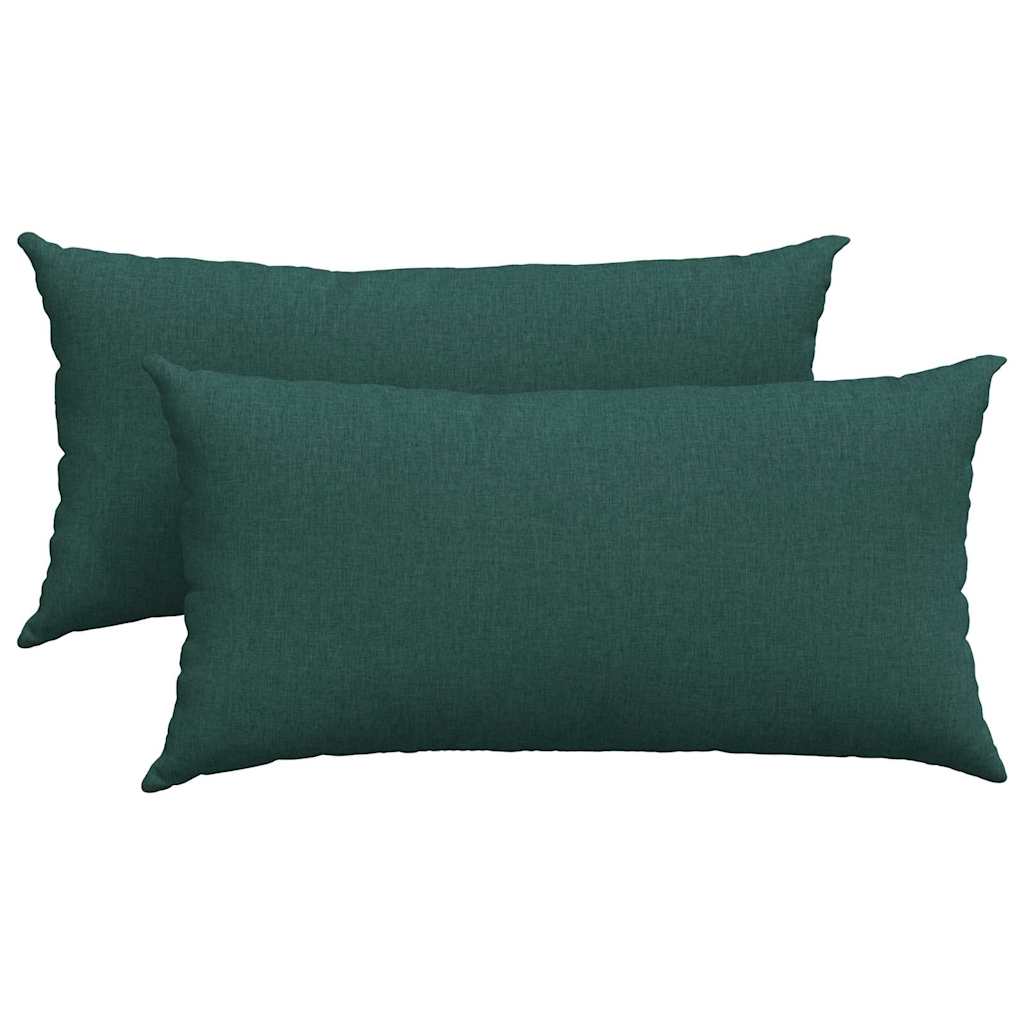 Cuscini per divano VidaXL 2 pezzi in tessuto verde scuro 80 x 40 cm