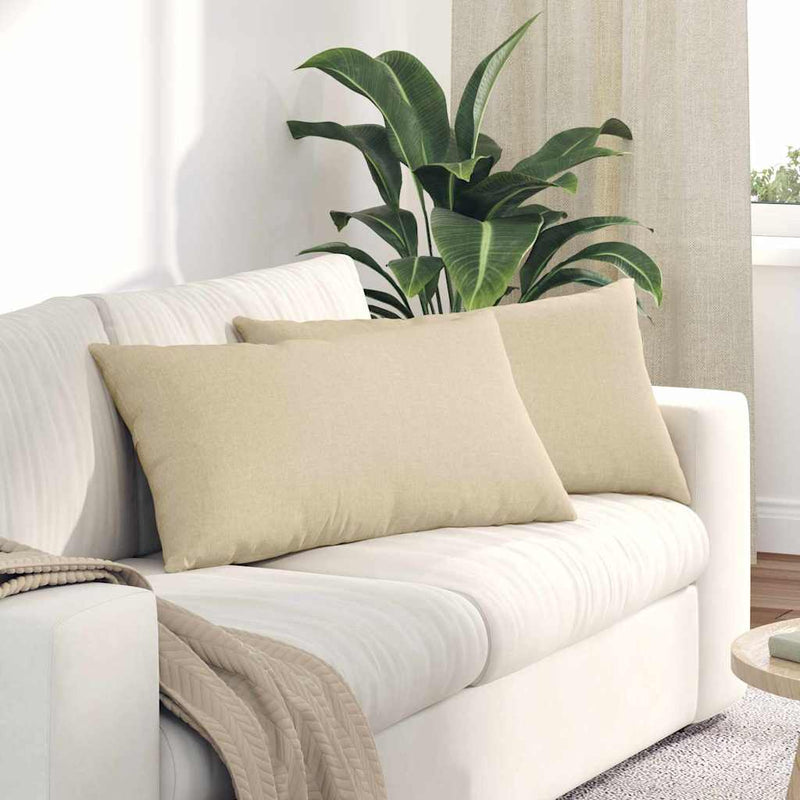 VidaXL cojines de sofá 2 piezas crema 80 x 40 cm tela