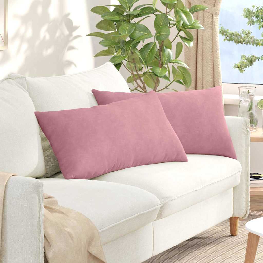 VidaXL cojines de sofá 2 piezas rosa 80 x 40 cm tela de pana