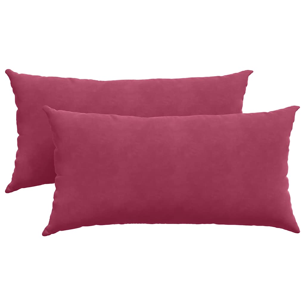 Cuscini per divano VidaXL 2 pezzi tessuto a corde rosso vino 80 x 40 cm