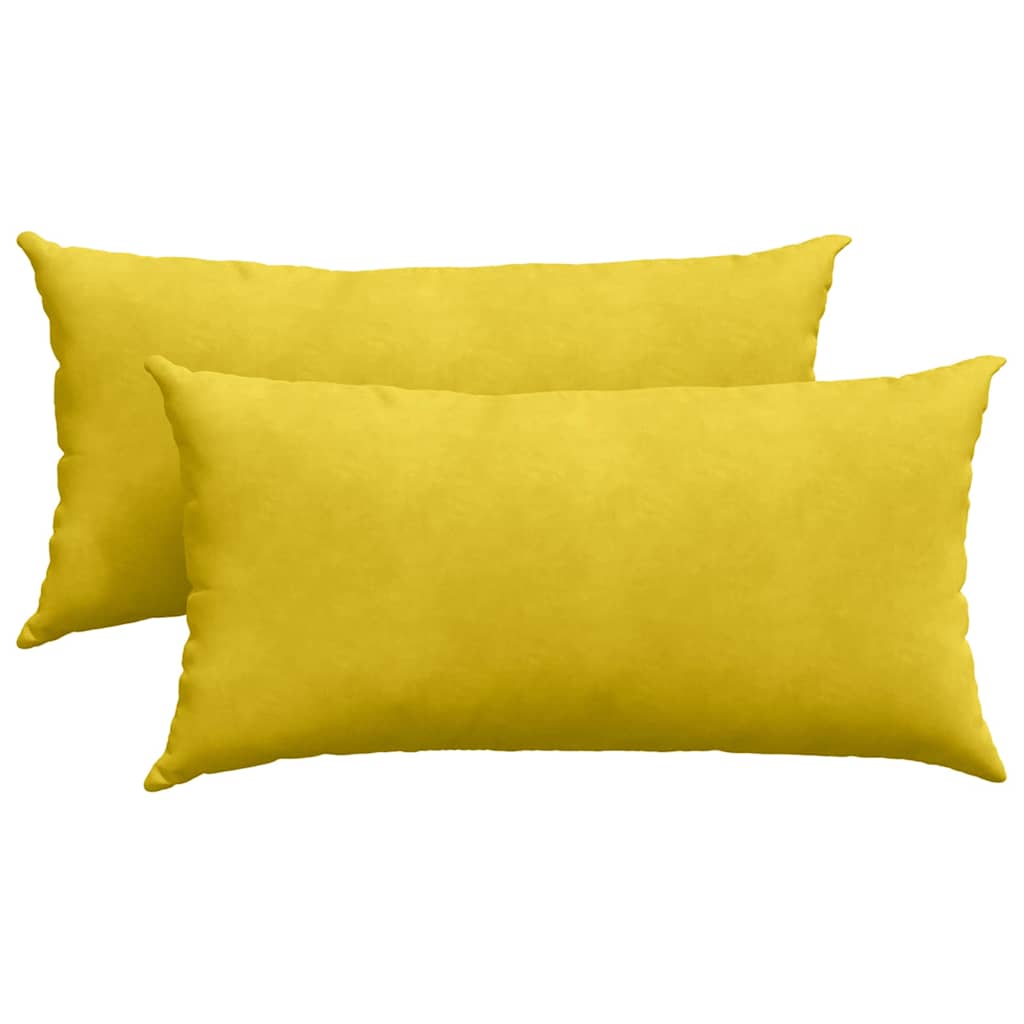 Cuscini per divano VidaXL 2 pezzi in tessuto a corda giallo 80 x 40 cm