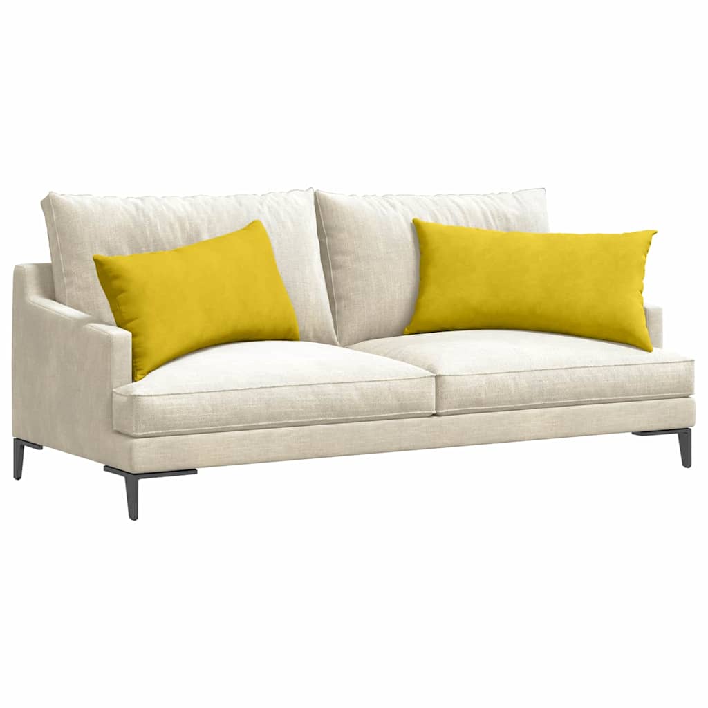 Cuscini per divano VidaXL 2 pezzi in tessuto a corda giallo 80 x 40 cm