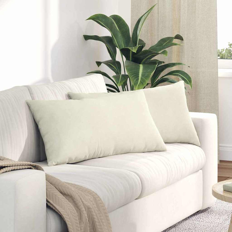 VidaXL cojines de sofá 2 piezas crema 80 x 40 cm tela de pana