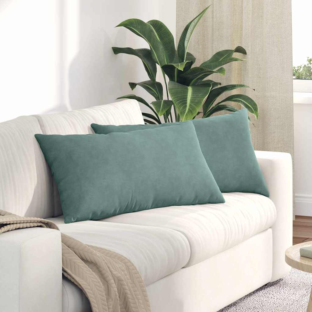 Cuscini per divano VidaXL 2 pezzi in tessuto a corde verde mare 80 x 40 cm
