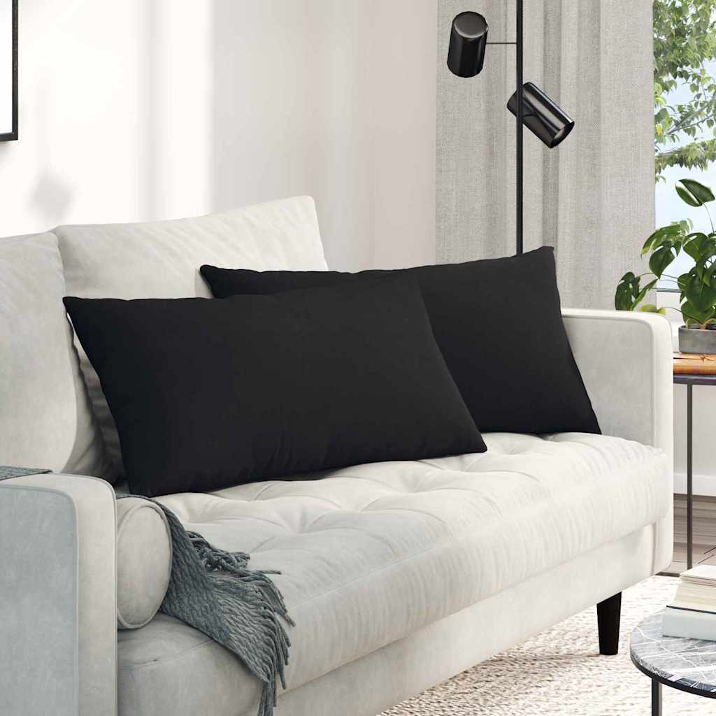 Cuscini per divano VidaXL 2 pezzi in tessuto nero 80 x 40 cm
