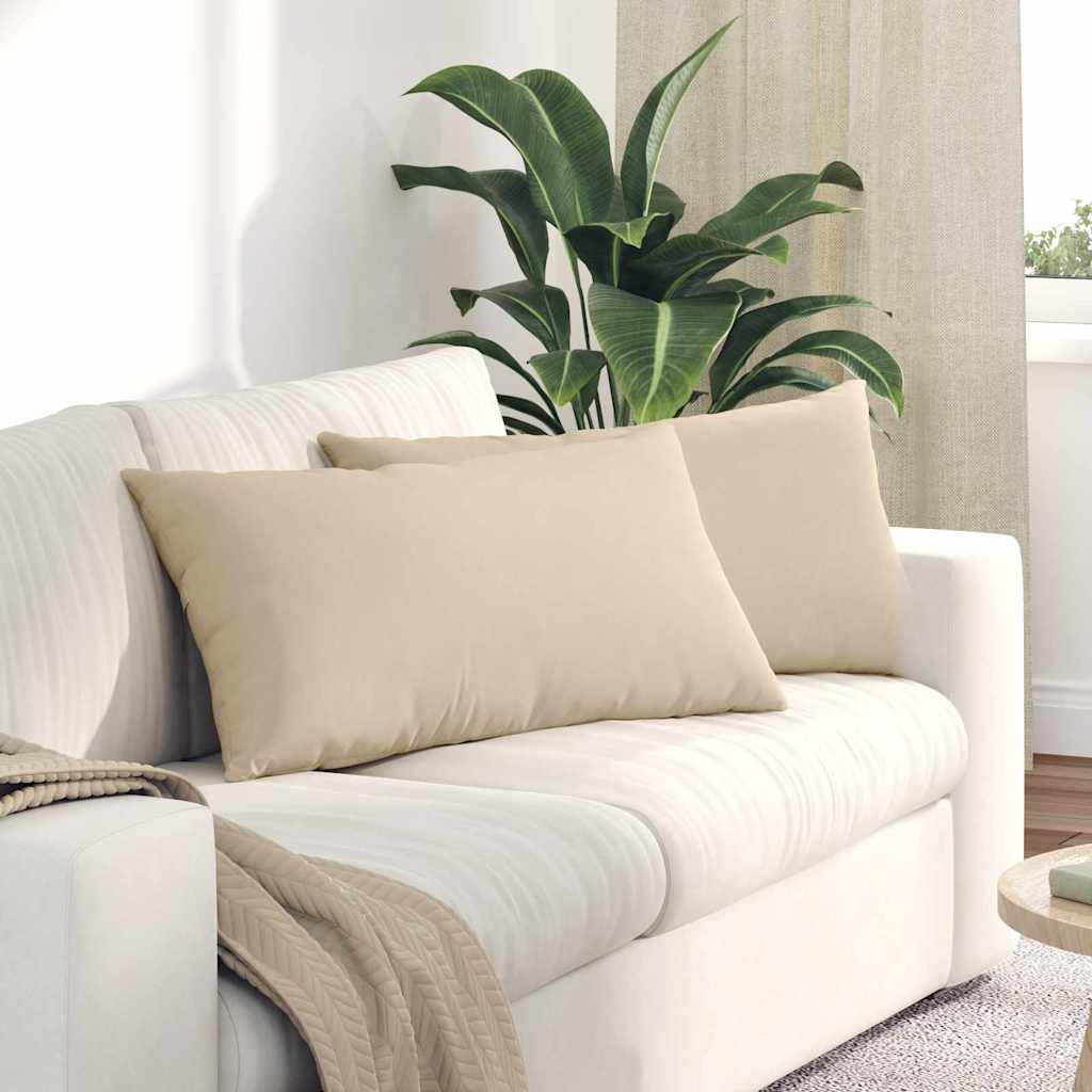Cuscini per divano VidaXL 2 pezzi in tessuto crema 80 x 40 cm