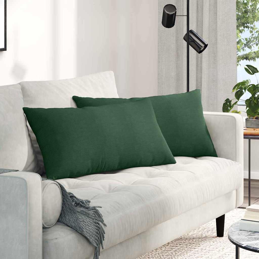 Cuscini per divano VidaXL 2 pezzi in tessuto a corde verde scuro 80 x 40 cm