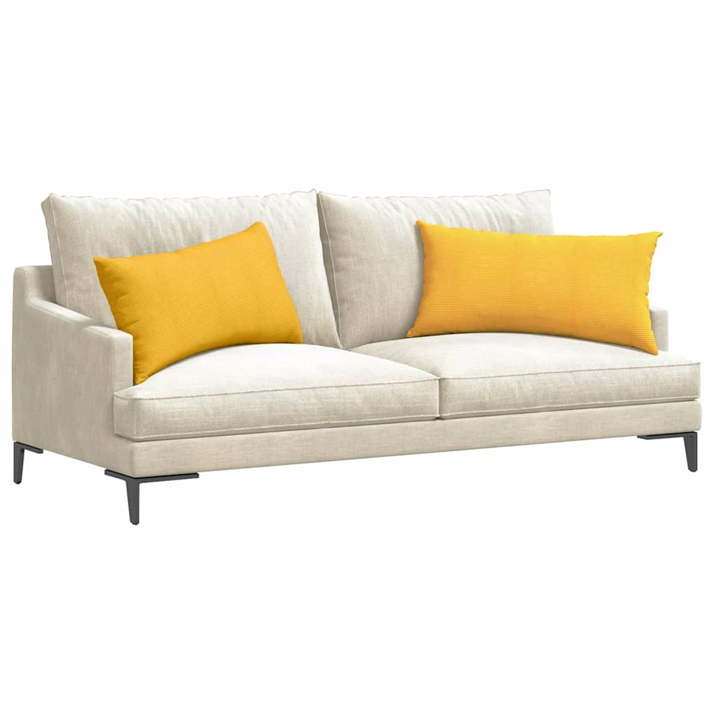 VidaXL cojines de sofá 2 piezas tela de pana amarillo claro 80 x 40 cm