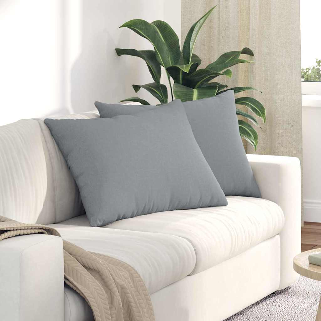 VidaXL cojines de sofá 2 piezas tela gris claro 70 x 50 cm