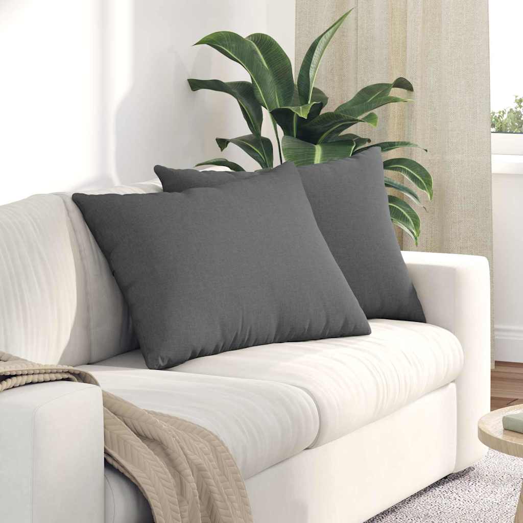 VidaXL cojines de sofá 2 piezas tela gris oscuro 70 x 50 cm