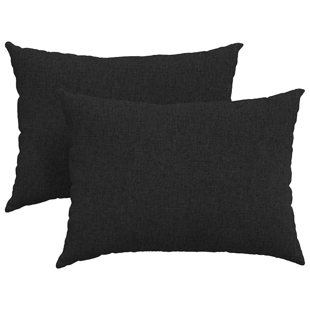 VidaXL cojines de sofá 2 piezas tejido negro 70 x 50 cm