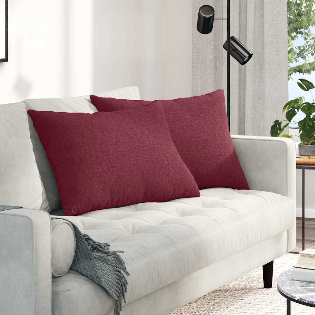 Cuscini per divano VidaXL 2 pezzi in tessuto rosso vino 70 x 50 cm