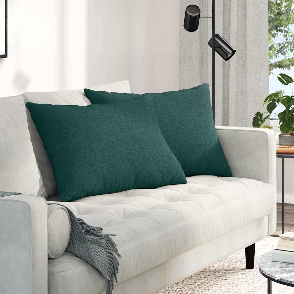 Cuscini per divano VidaXL 2 pezzi in tessuto verde scuro 70 x 50 cm