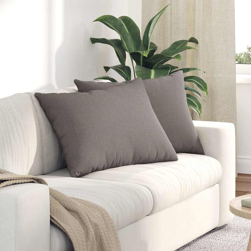 VidaXL cojines de sofá 2 piezas tejido gris topo 70 x 50 cm