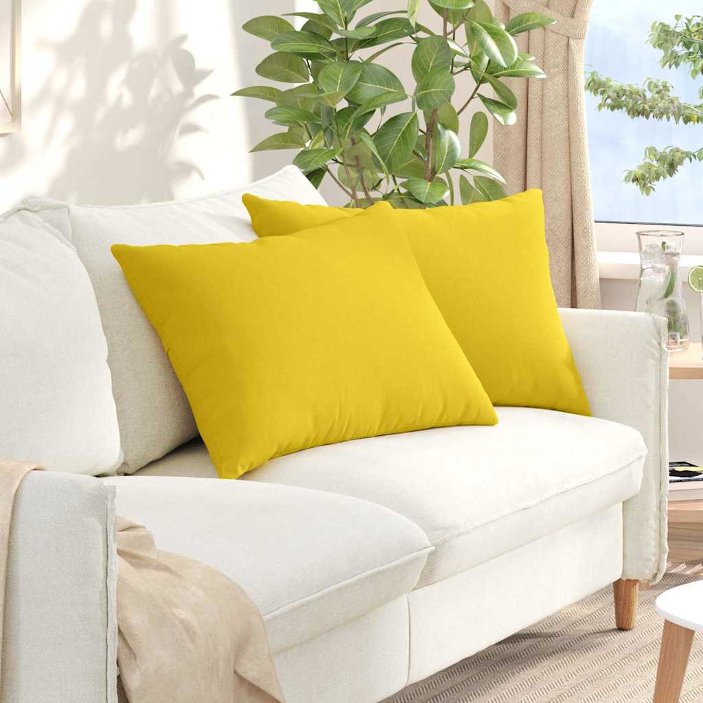 Cuscini per divano VidaXL 2 pezzi in tessuto giallo chiaro 70 x 50 cm