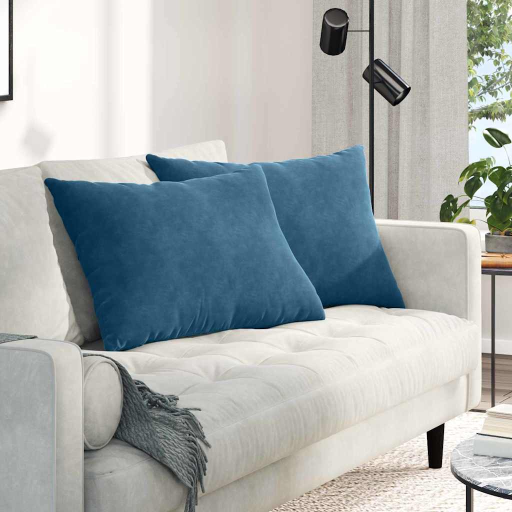 Cuscini per divano VidaXL 2 pezzi in tessuto a corda blu 70 x 50 cm