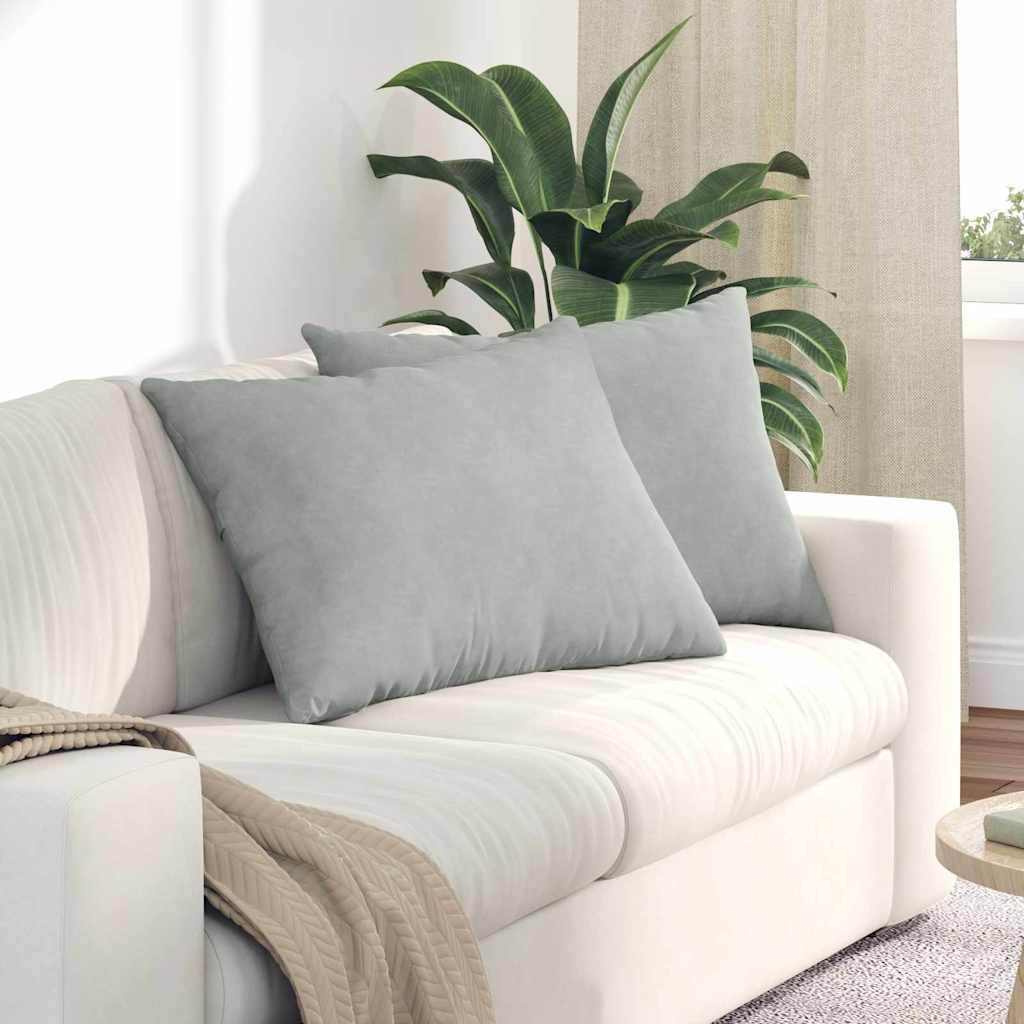 Cuscini per divano VidaXL 2 pezzi in tessuto a corde grigio chiaro 70 x 50 cm