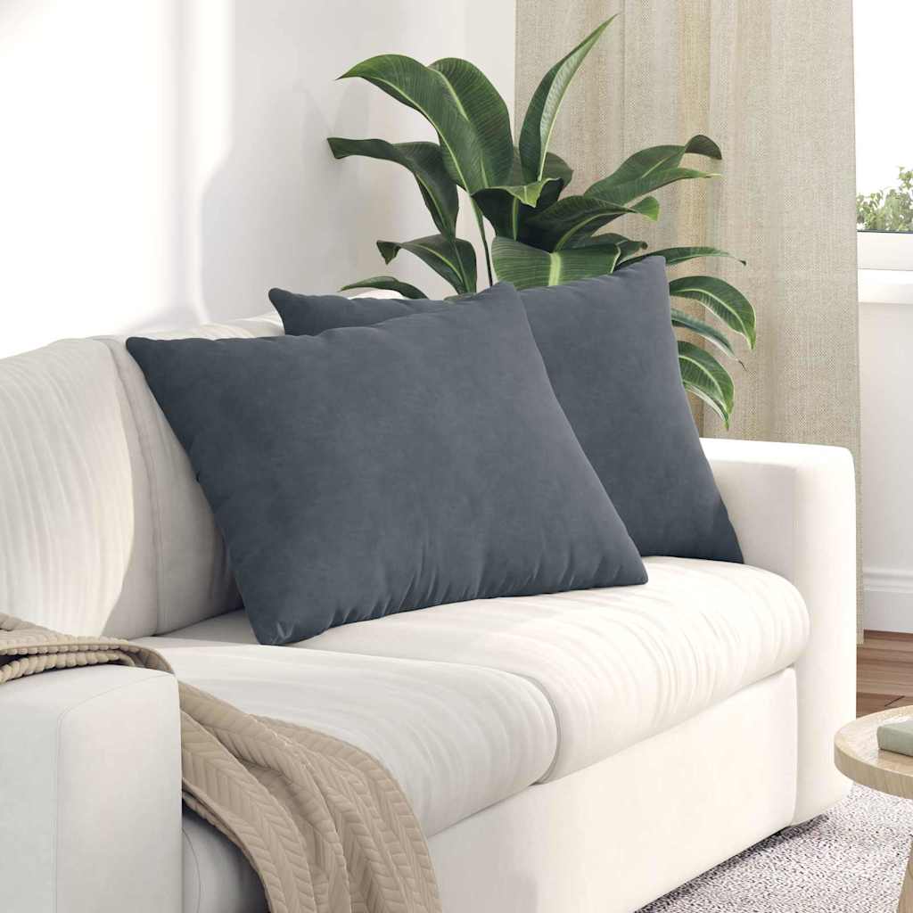 Cuscini per divano VidaXL 2 pezzi in tessuto a corde grigio scuro 70 x 50 cm