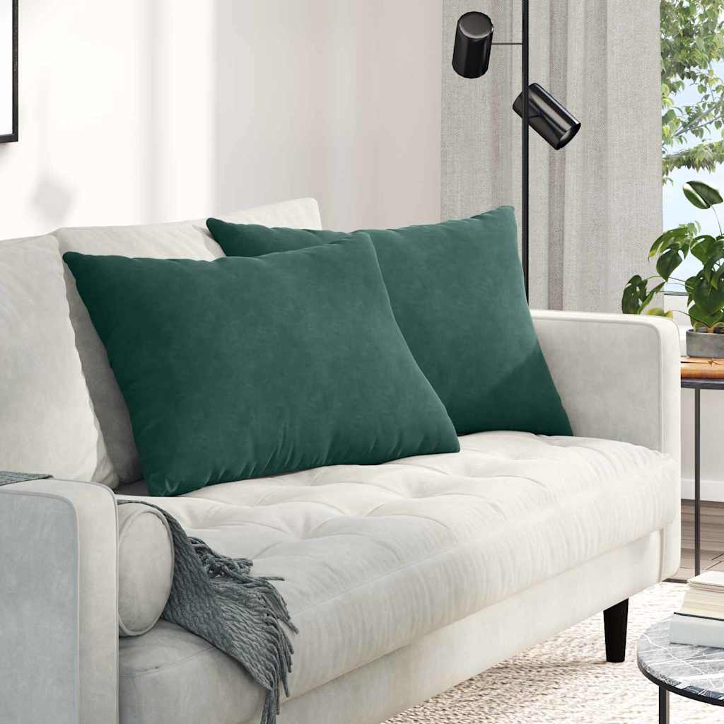 Cuscini per divano VidaXL, 2 pezzi, verde scuro, tessuto a corde 70 x 50 cm