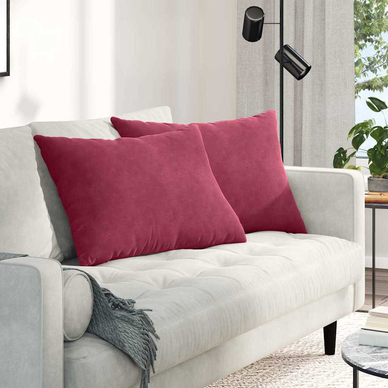 Vidaxl sofa kussens 2 stuks wijnrood 70 x 50 cm cordstof