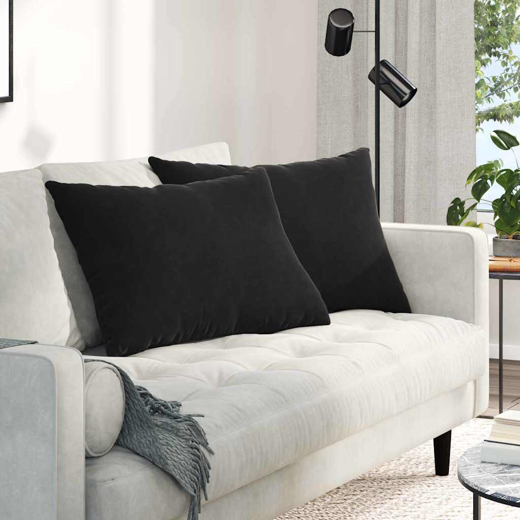 Cuscini per divano VidaXL 2 pezzi in tessuto di corda nero 70 x 50 cm