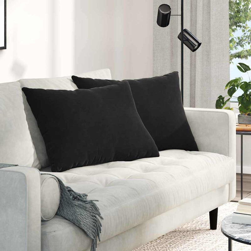 Cuscini per divano VidaXL 2 pezzi in tessuto di corda nero 70 x 50 cm