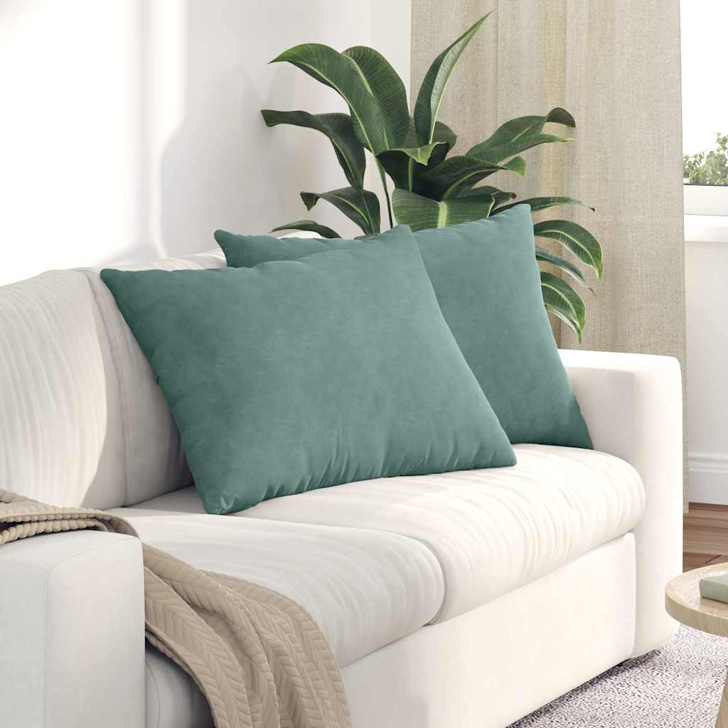Cuscini per divano VidaXL 2 pezzi in tessuto a corde verde mare 70 x 50 cm