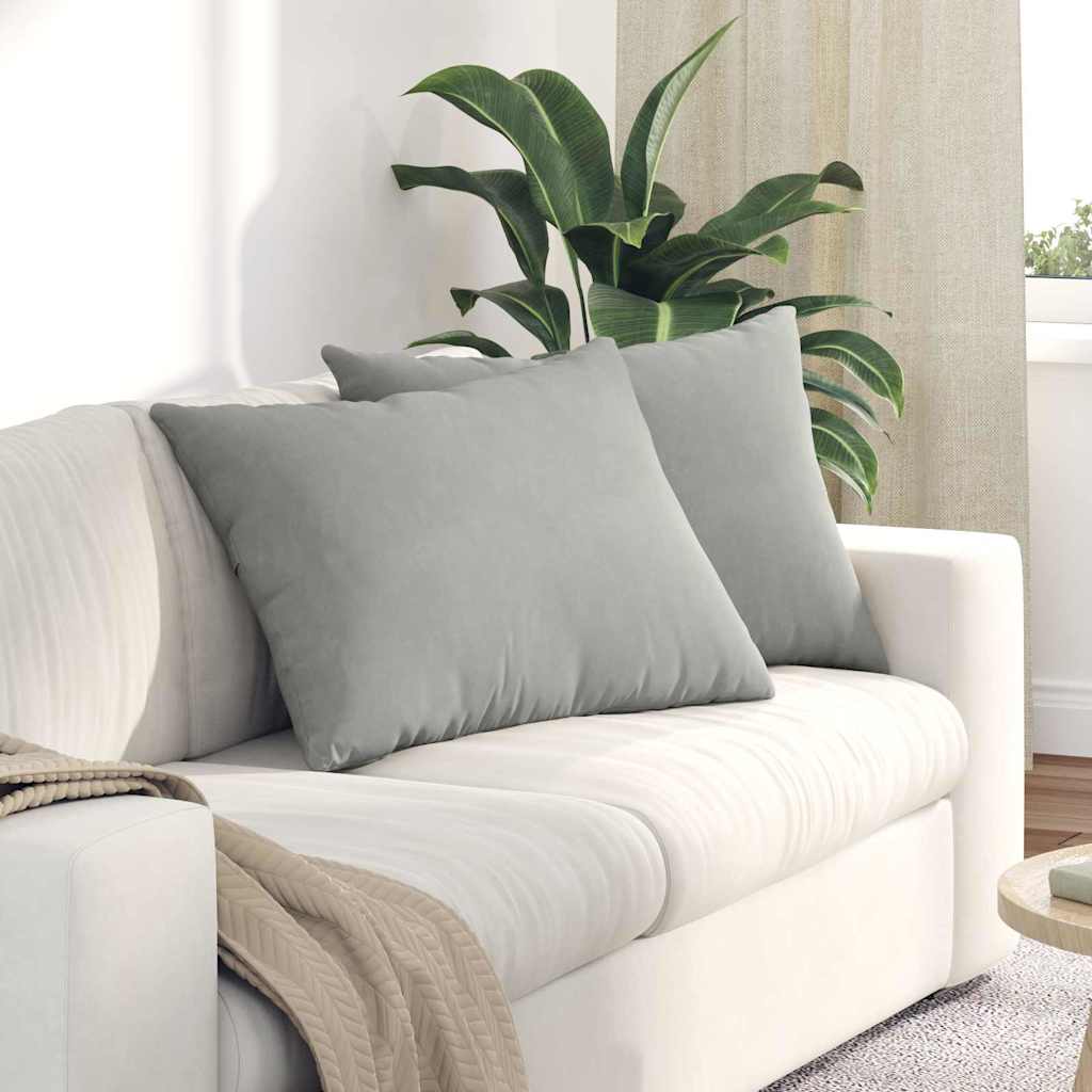 VidaXL cojines de sofá 2 piezas tela gris claro 70 x 50 cm