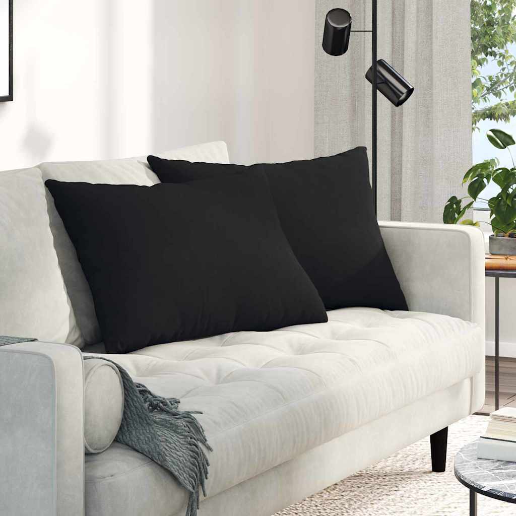 Cuscini per divano VidaXL 2 pezzi in tessuto nero 70 x 50 cm