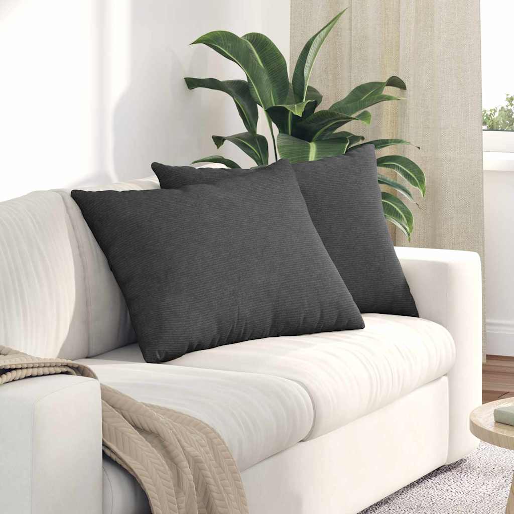 Cuscini per divano VidaXL 2 pezzi in tessuto a corde grigio scuro 70 x 50 cm