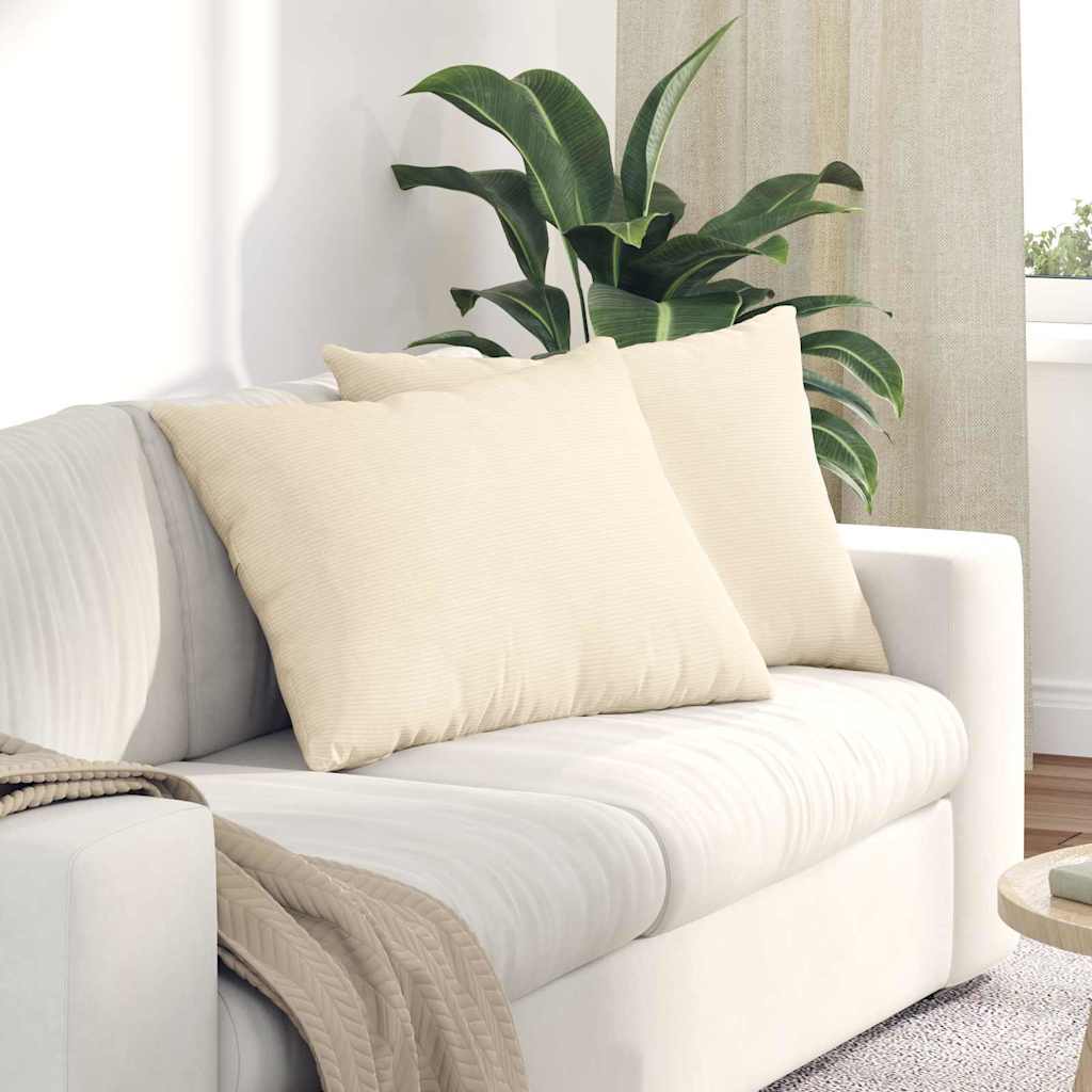 VidaXL cojines de sofá 2 piezas crema 70 x 50 cm tela de pana