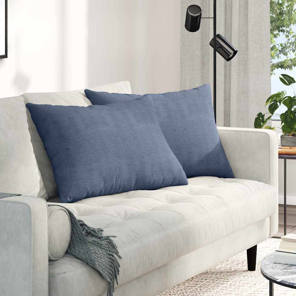 Cuscini per divano VidaXL 2 pezzi in tessuto a corda blu 70 x 50 cm