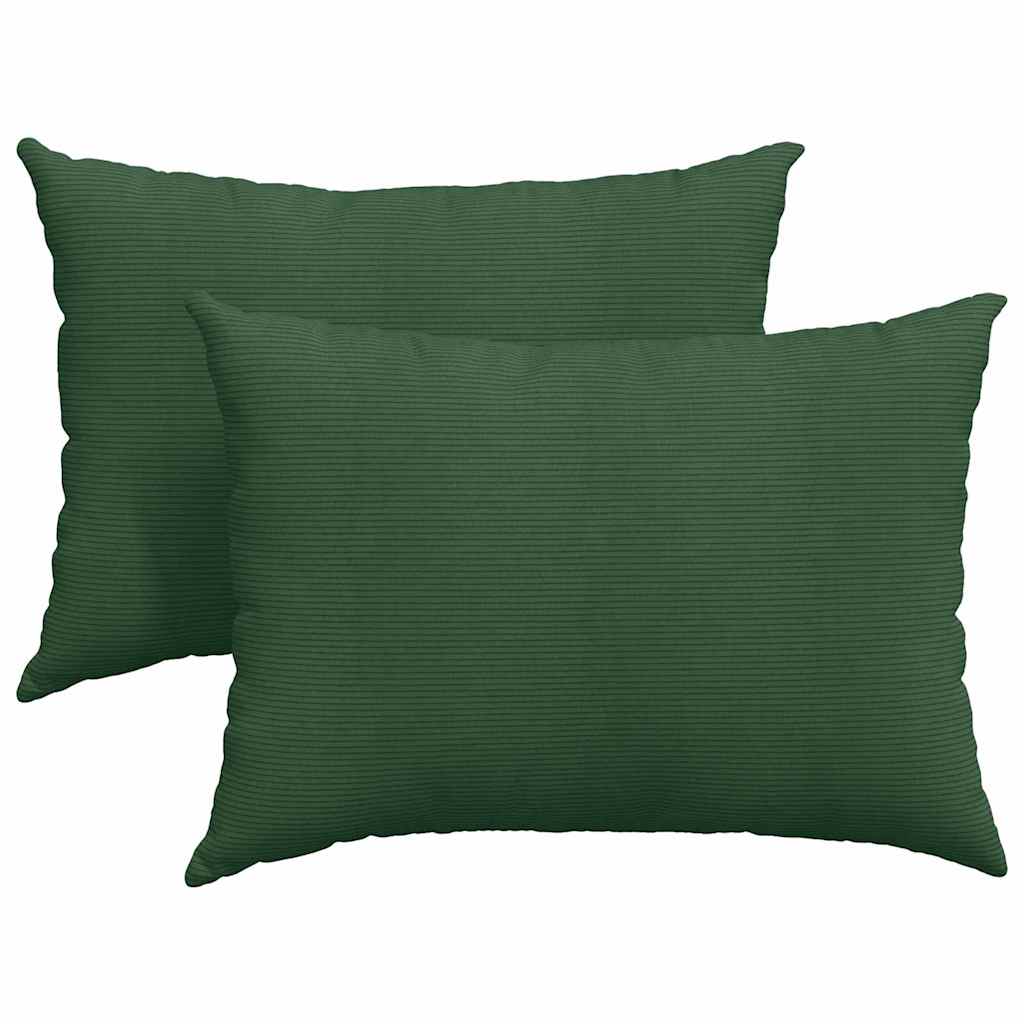 Cuscini per divano VidaXL, 2 pezzi, verde scuro, tessuto a corde 70 x 50 cm